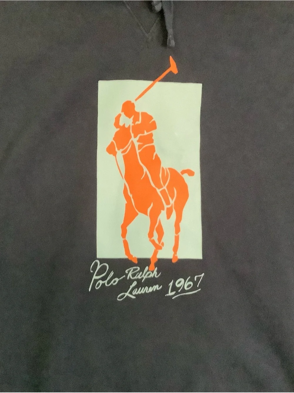 Polo by Ralph Lauren 1967 Big Pony Navy Hoodie with Orange Polo Size XXL